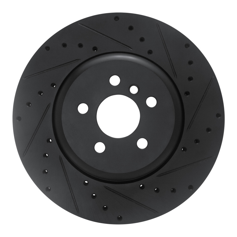 Picture of R1 17-25 BMW 330I Front Right Drilled & Slotted Black Brake Rotor