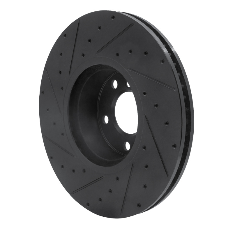 Picture of R1 16-18 BMW X4 Right Front Drilled & Slotted Black Brake Rotor