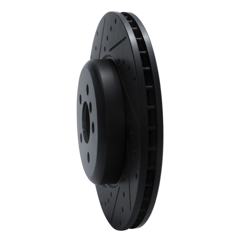 Picture of R1 17-25 BMW 430I Front Left Drilled & Slotted Black Brake Rotor