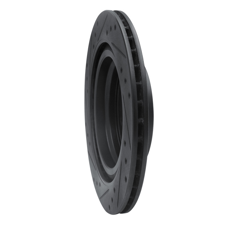 Picture of R1 16-26 BMW 228I Gran Coupe Rear Right Drilled & Slotted Black Brake Rotor