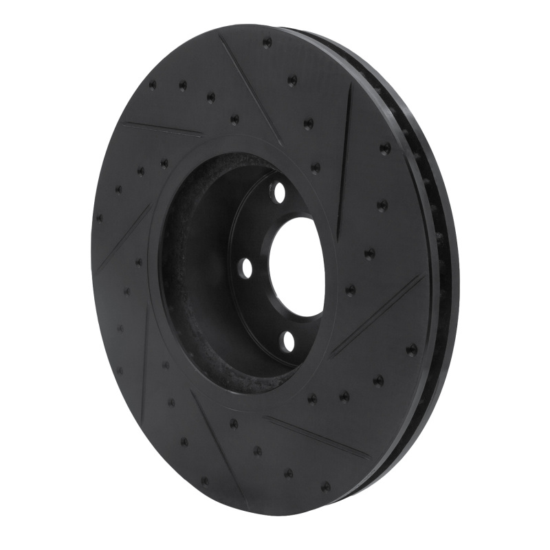 Picture of R1 16-18 BMW X4 Left Front Drilled & Slotted Black Brake Rotor