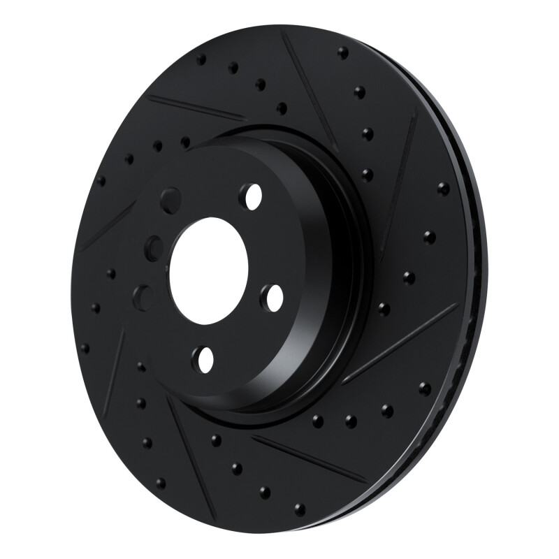 Picture of R1 18-25 BMW 330I Front Right Drilled & Slotted Black Brake Rotor