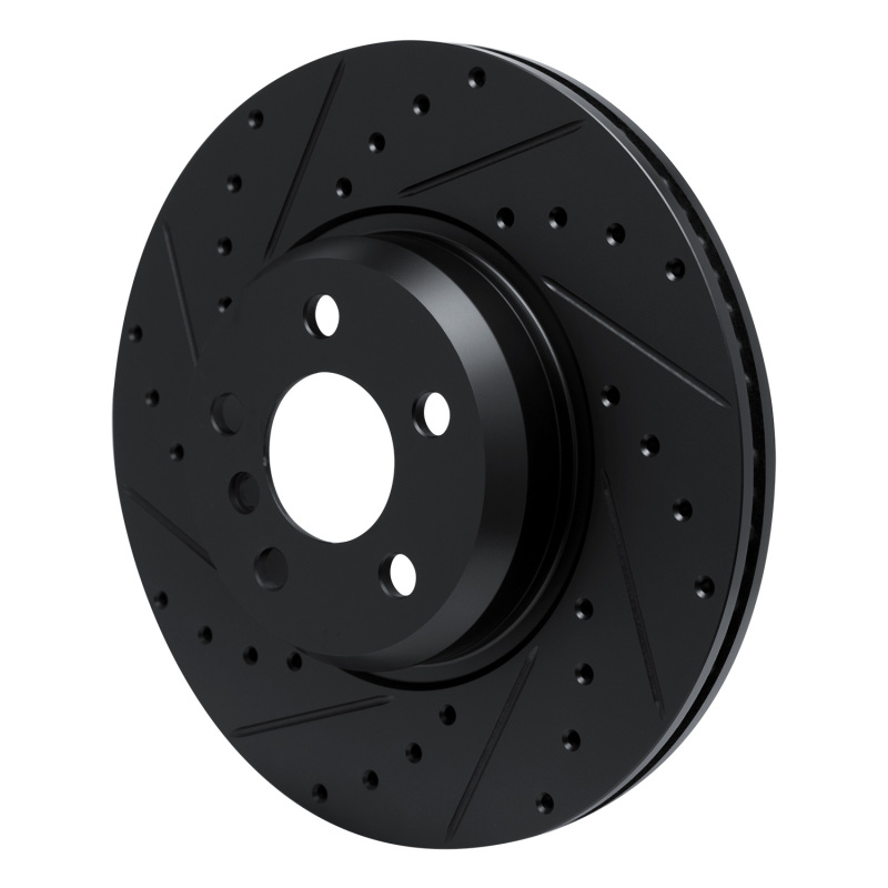 Picture of R1 18-25 BMW 430I xDrive Gran Coupe Front Left Drilled & Slotted Black Brake Rotor