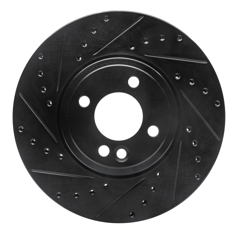 Picture of R1 02-06 Mini Cooper (Excl Clubman) Front Left Drilled & Slotted Black Brake Rotor