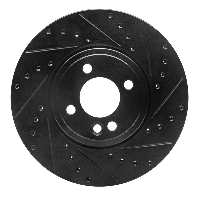 Picture of R1 02-06 Mini Cooper (Excl Clubman) Front Right Drilled & Slotted Black Brake Rotor