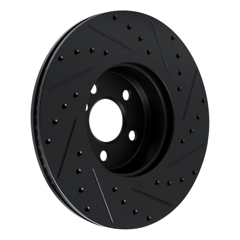 Picture of R1 18-25 BMW 330I Front Right Drilled & Slotted Black Brake Rotor