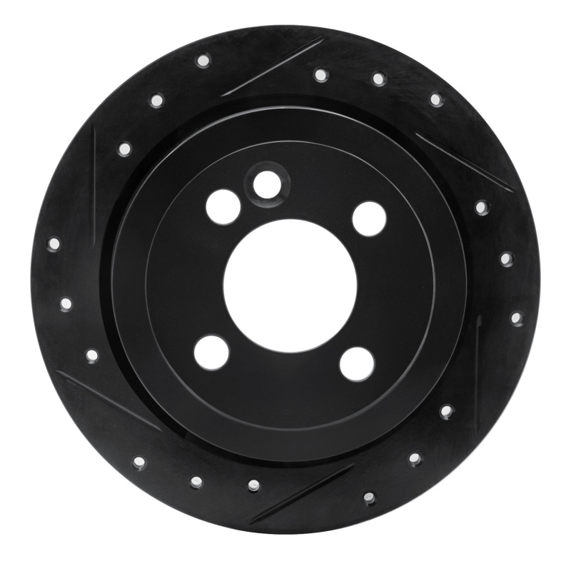 Picture of R1 02-15 Mini Cooper (Excl Clubman) Rear Left Drilled & Slotted Black Brake Rotor