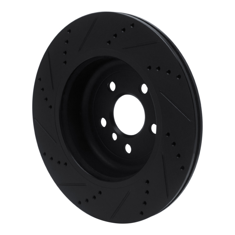Picture of R1 17-25 BMW 530I Left Rear Drilled & Slotted Black Brake Rotor