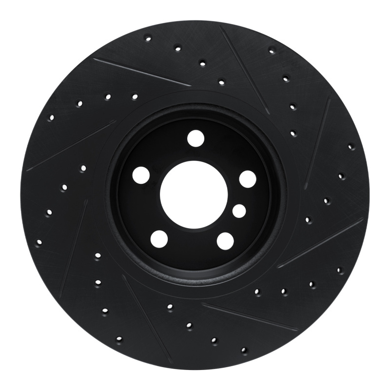 Picture of R1 18-25 BMW 430I xDrive Gran Coupe Front Left Drilled & Slotted Black Brake Rotor