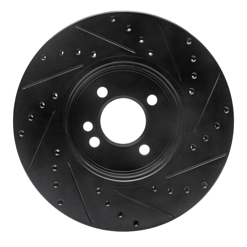 Picture of R1 02-06 Mini Cooper (Excl Clubman) Front Left Drilled & Slotted Black Brake Rotor