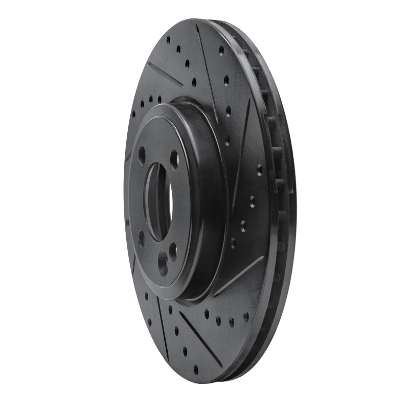 Picture of R1 02-06 Mini Cooper (Excl Clubman) Front Right Drilled & Slotted Black Brake Rotor