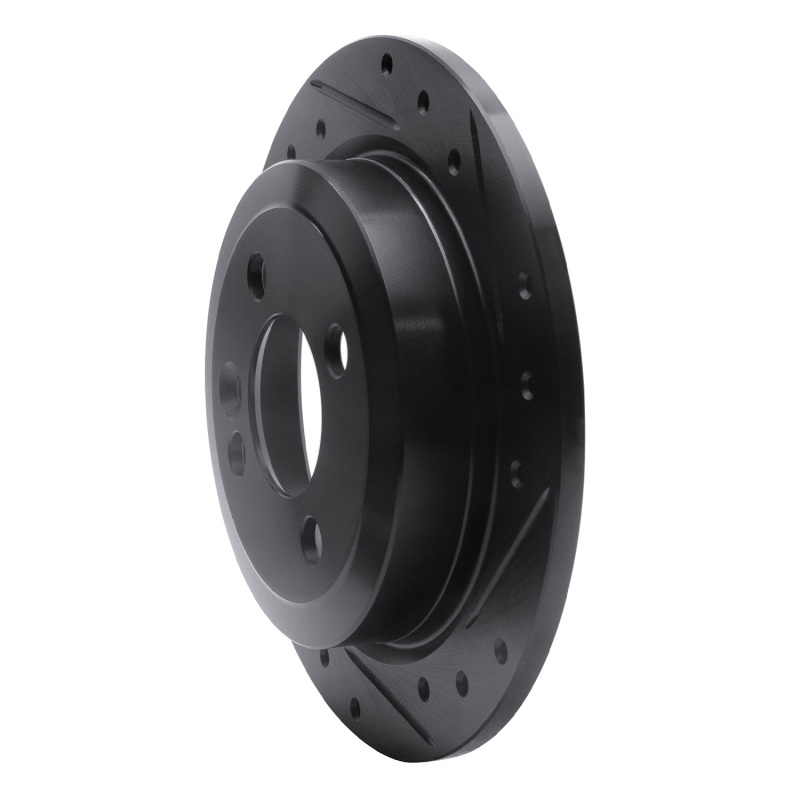 Picture of R1 02-15 Mini Cooper (Excl Clubman) Rear Right Drilled & Slotted Black Brake Rotor