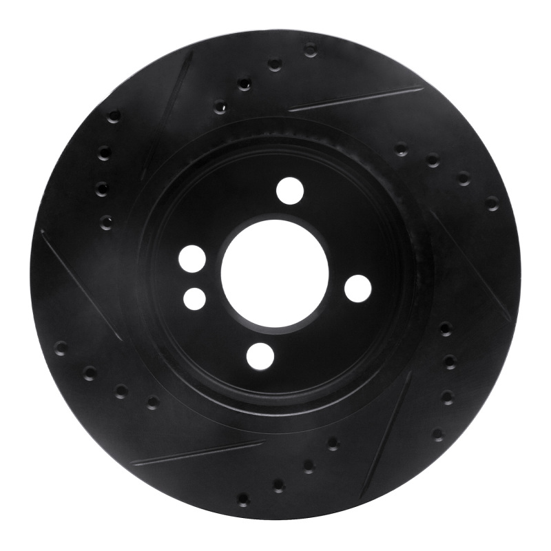Picture of R1 02-08 Mini Cooper (Excl Clubman) Front Right Drilled & Slotted Black Brake Rotor