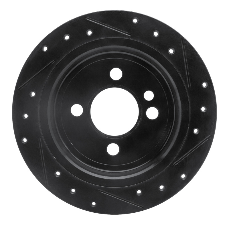 Picture of R1 02-15 Mini Cooper (Excl Clubman) Rear Left Drilled & Slotted Black Brake Rotor