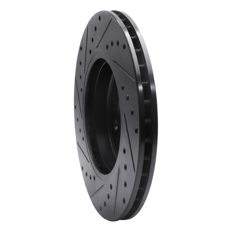Picture of R1 07-15 Mini Cooper (Excl Clubman) Front Right Drilled & Slotted Black Brake Rotor