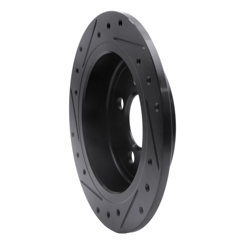 Picture of R1 02-15 Mini Cooper (Excl Clubman) Rear Right Drilled & Slotted Black Brake Rotor