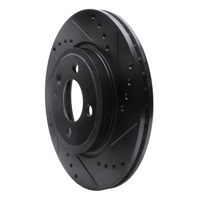 Picture of R1 02-08 Mini Cooper (Excl Clubman) Front Right Drilled & Slotted Black Brake Rotor