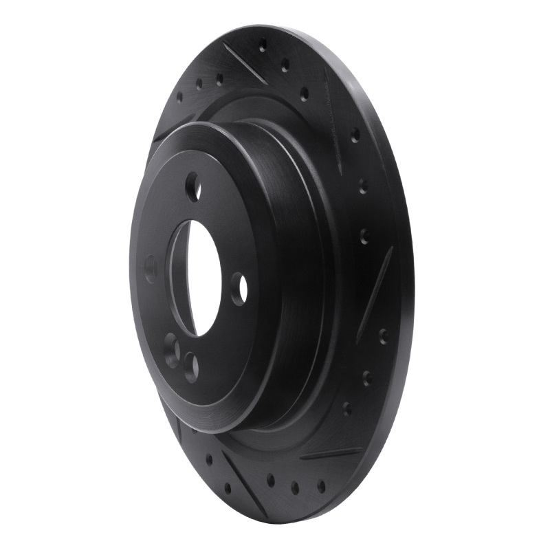 Picture of R1 09-14 Mini Cooper (Excl Clubman) Rear Right Drilled & Slotted Black Brake Rotor