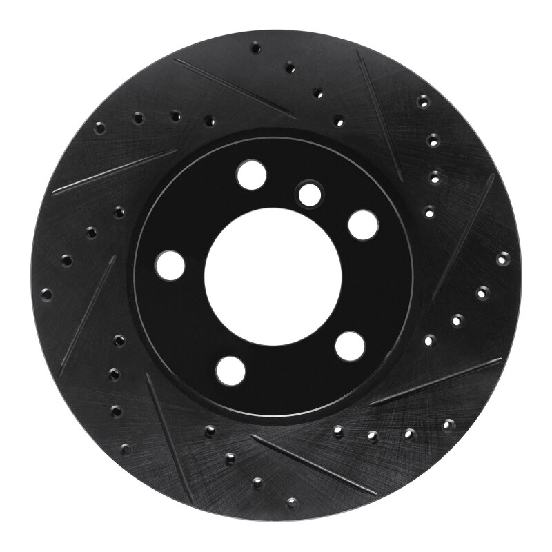 Picture of R1 11-16 Mini Cooper Paceman Front Right Drilled & Slotted Black Brake Rotor
