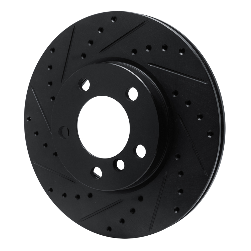 Picture of R1 11-16 Mini Cooper Paceman Front Left Drilled & Slotted Black Brake Rotor