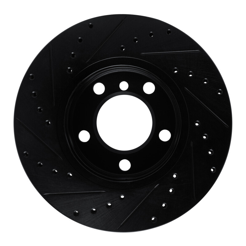Picture of R1 11-16 Mini Cooper Paceman Front Right Drilled & Slotted Black Brake Rotor