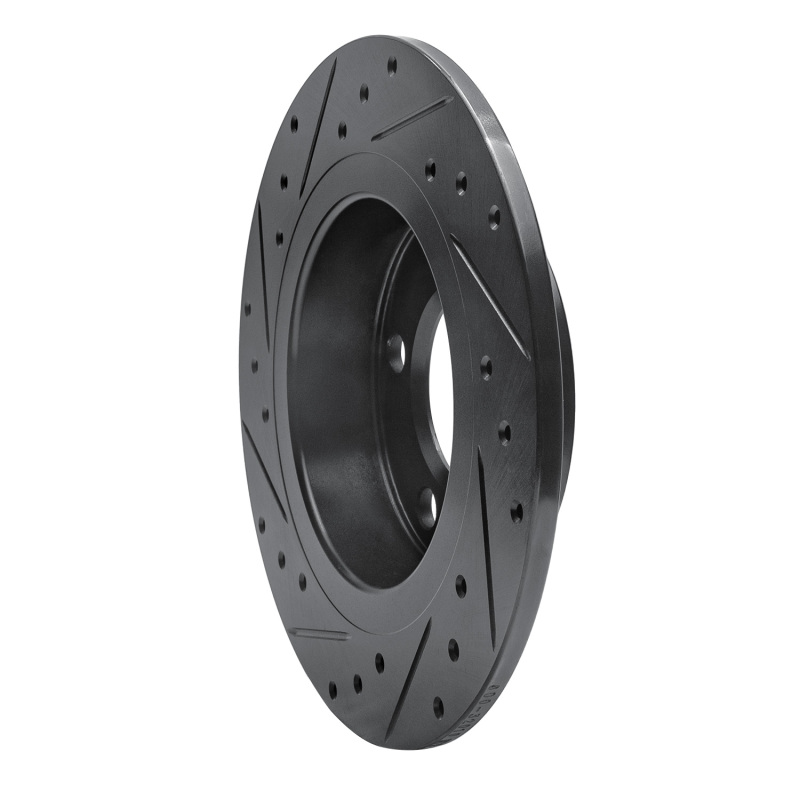 Picture of R1 11-16 Mini Cooper Countryman Rear Right Drilled & Slotted Black Brake Rotor