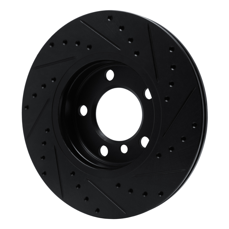 Picture of R1 11-16 Mini Cooper Paceman Front Left Drilled & Slotted Black Brake Rotor