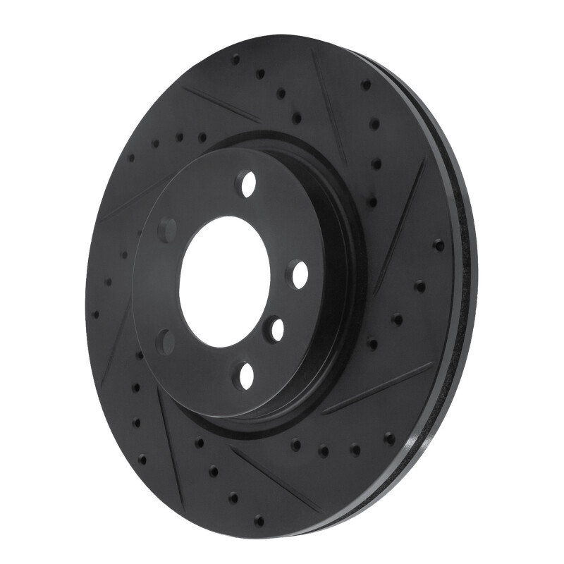Picture of R1 11-16 Mini Cooper Paceman Front Right Drilled & Slotted Black Brake Rotor