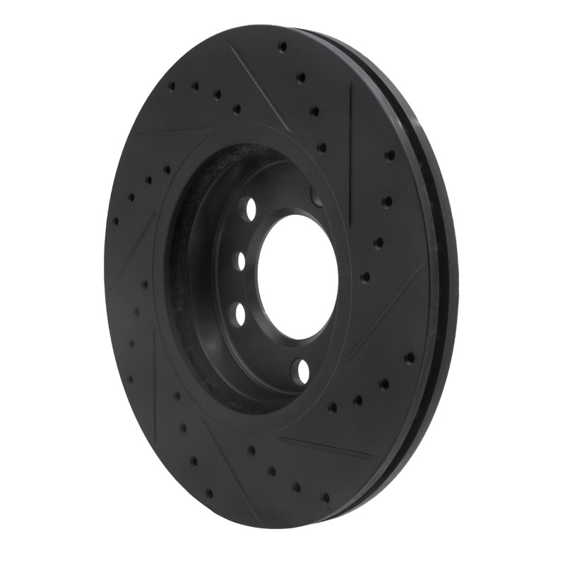 Picture of R1 11-16 Mini Cooper Paceman Front Left Drilled & Slotted Black Brake Rotor