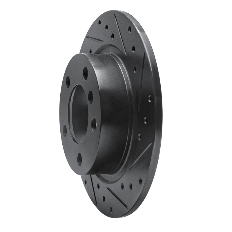 Picture of R1 11-16 Mini Cooper Countryman Rear Right Drilled & Slotted Black Brake Rotor