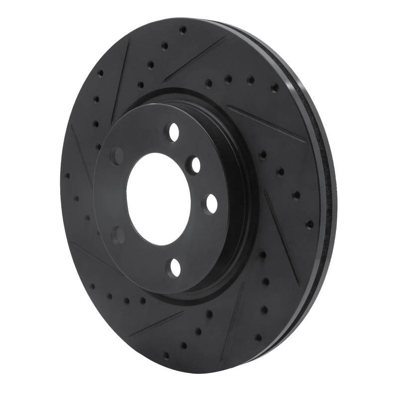 Picture of R1 11-16 Mini Cooper Paceman Front Left Drilled & Slotted Black Brake Rotor