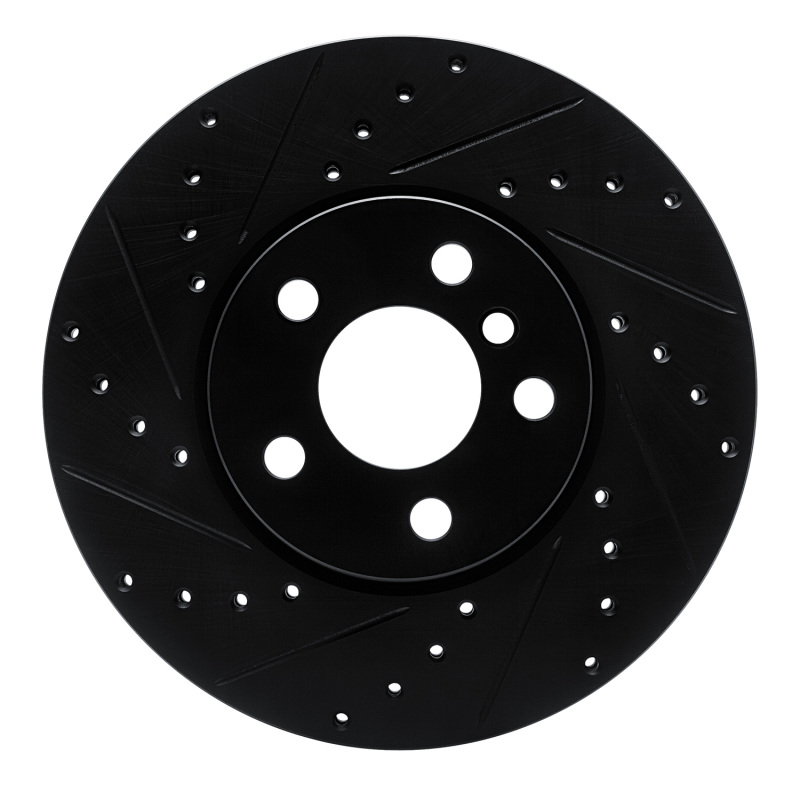 Picture of R1 16-24 Mini Cooper Countryman Front Left Drilled & Slotted Black Brake Rotor