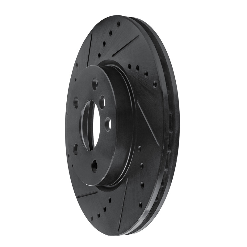 Picture of R1 14-21 Mini Cooper (Excl Clubman) Front Left Drilled & Slotted Black Brake Rotor