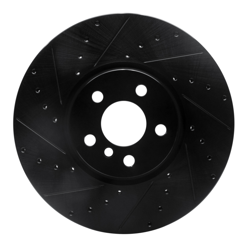 Picture of R1 15-19 Mini Cooper Clubman Front Left Drilled & Slotted Black Brake Rotor