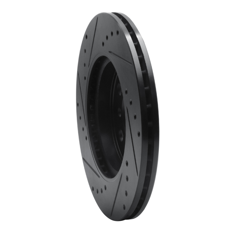 Picture of R1 14-24 Mini Cooper (Excl Clubman) Front Right Drilled & Slotted Black Brake Rotor