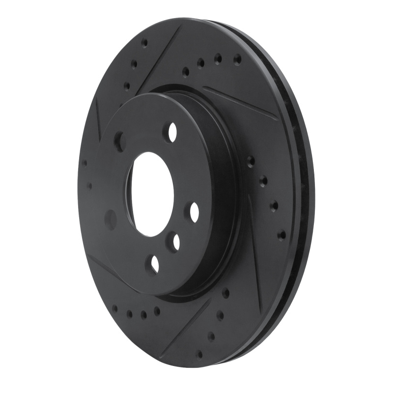 Picture of R1 14-24 Mini Cooper (Excl Clubman) Front Left Drilled & Slotted Black Brake Rotor