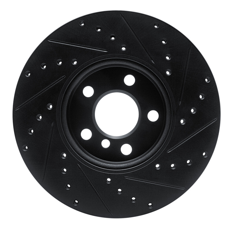 Picture of R1 16-24 Mini Cooper Countryman Front Left Drilled & Slotted Black Brake Rotor