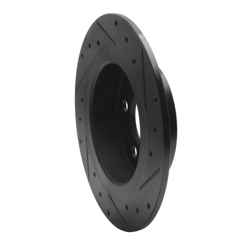 Picture of R1 14-25 BMW i3 Rear Left Drilled & Slotted Black Brake Rotor