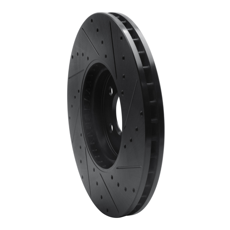 Picture of R1 15-19 Mini Cooper Clubman Front Left Drilled & Slotted Black Brake Rotor
