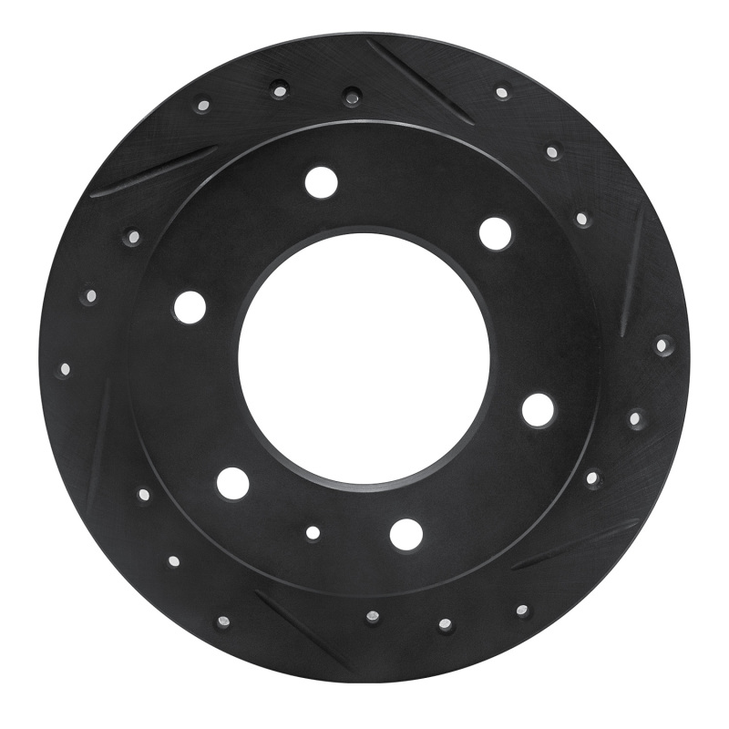 Picture of R1 88-95 Isuzu AMIGO Rear Right Drilled & Slotted Black Brake Rotor