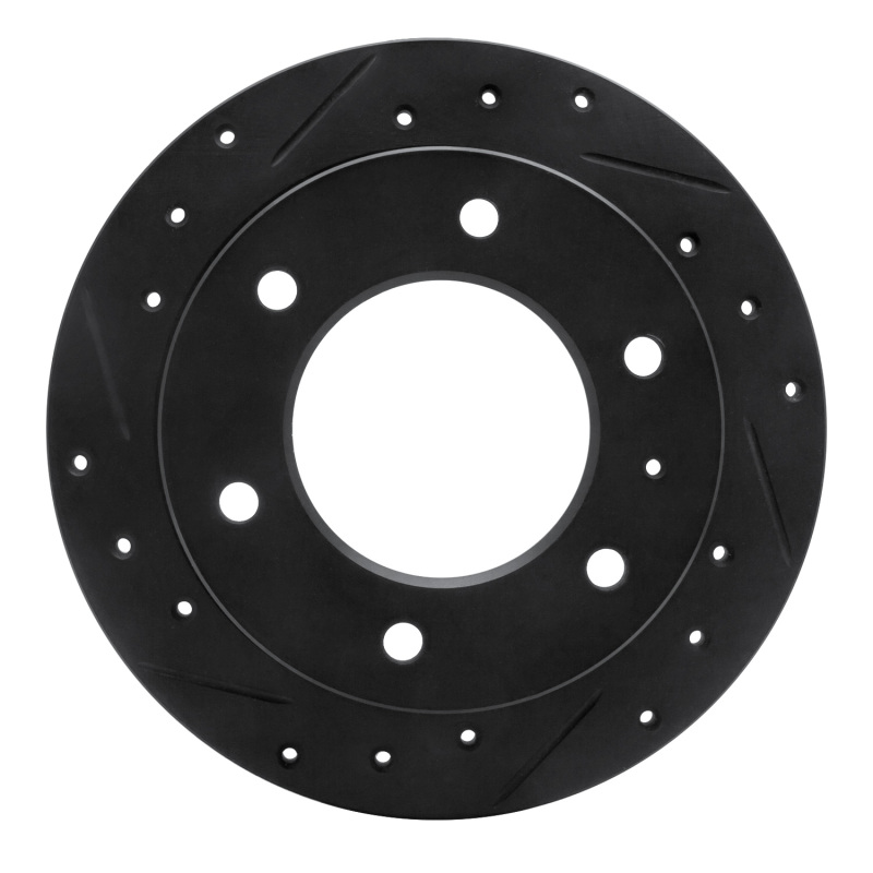 Picture of R1 88-95 Isuzu AMIGO Rear Left Drilled & Slotted Black Brake Rotor