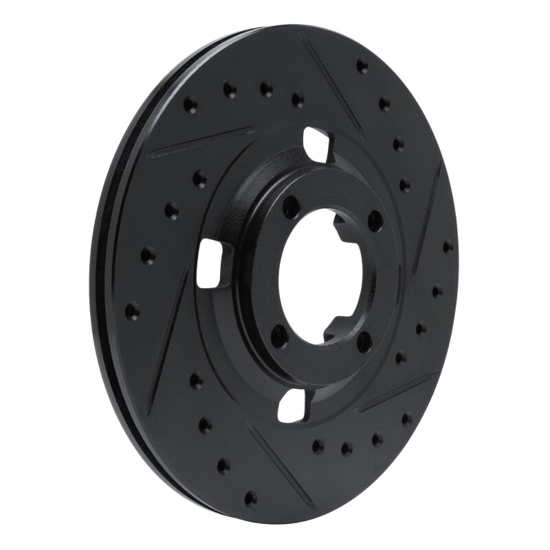Picture of R1 83-89 Isuzu Impulse Front Right Drilled & Slotted Black Brake Rotor