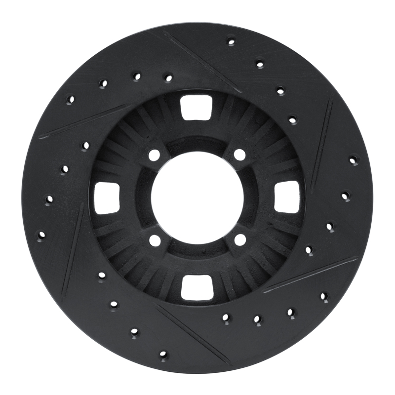 Picture of R1 83-89 Isuzu Impulse Front Left Drilled & Slotted Black Brake Rotor