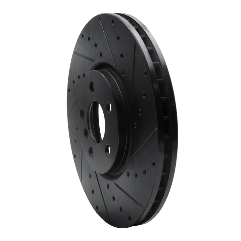 Picture of R1 15-19 Mini Cooper Countryman Front Right Drilled & Slotted Black Brake Rotor