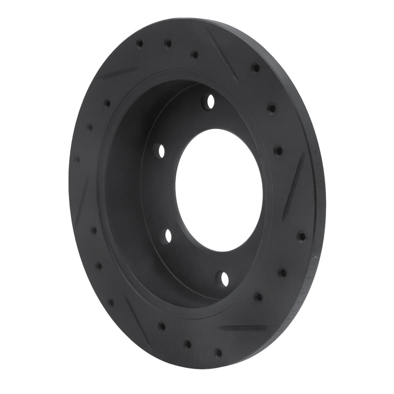 Picture of R1 88-95 Isuzu AMIGO Rear Left Drilled & Slotted Black Brake Rotor