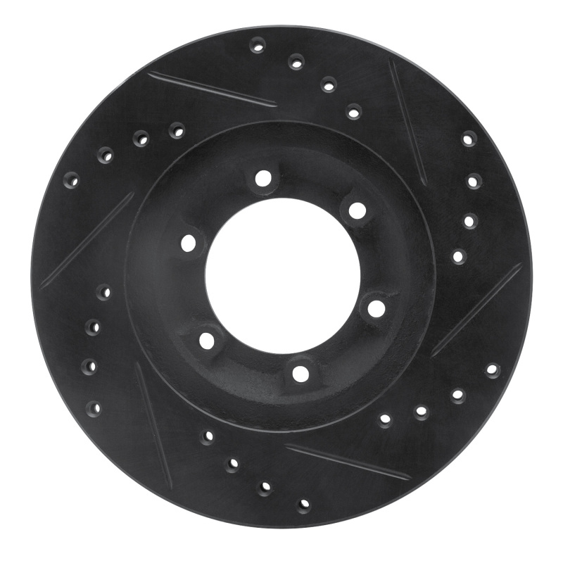 Picture of R1 84-87 Isuzu Pickup Front Left Drilled & Slotted Black Brake Rotor