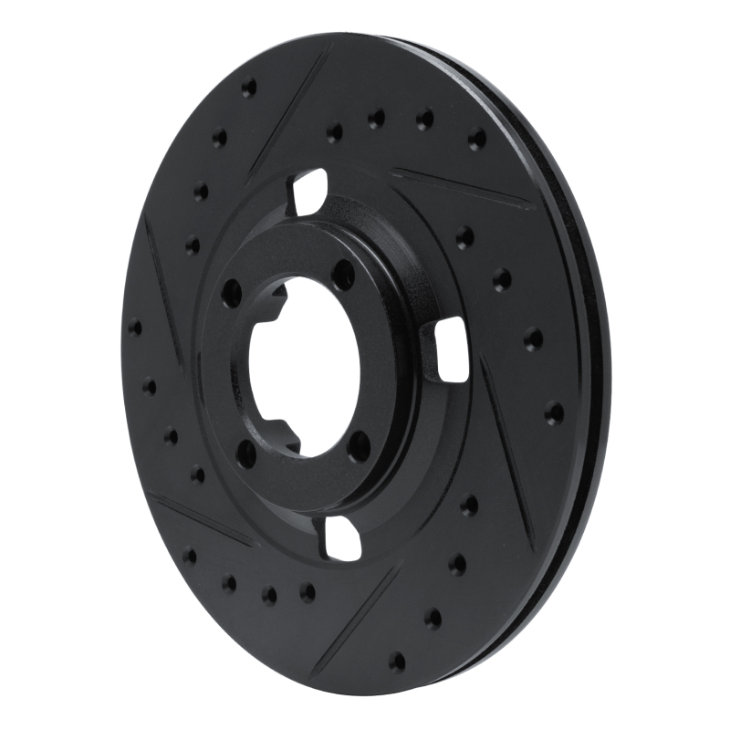 Picture of R1 83-89 Isuzu Impulse Front Left Drilled & Slotted Black Brake Rotor