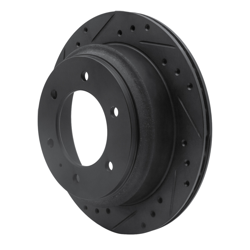 Picture of R1 92-04 Acura SLX Rear Left Drilled & Slotted Black Brake Rotor