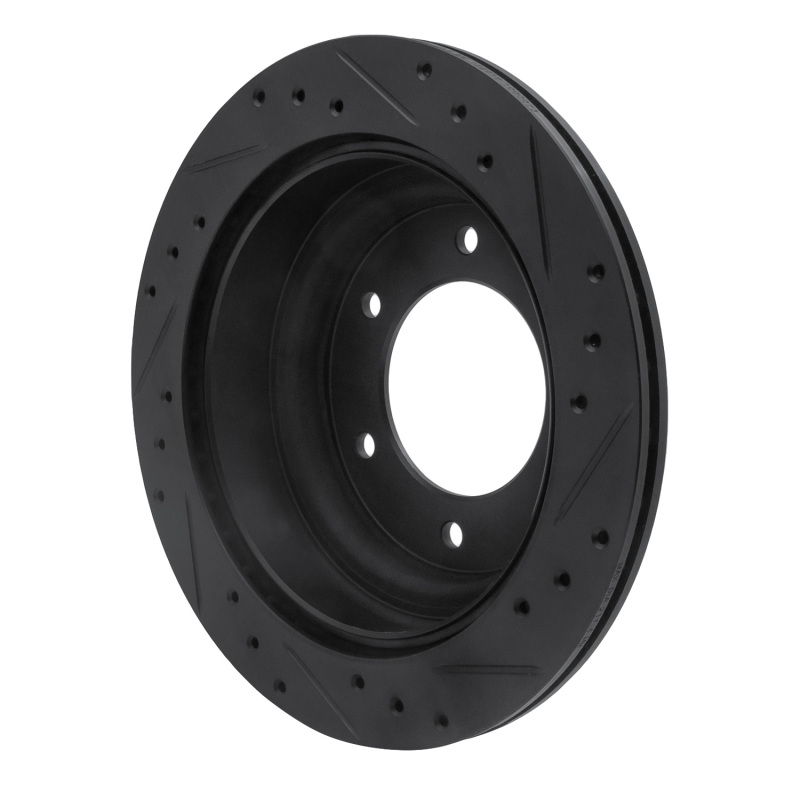 Picture of R1 92-04 Acura SLX Rear Left Drilled & Slotted Black Brake Rotor