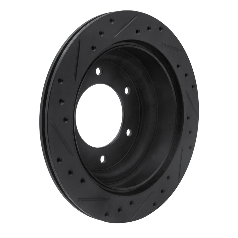Picture of R1 92-04 Acura SLX Rear Right Drilled & Slotted Black Brake Rotor